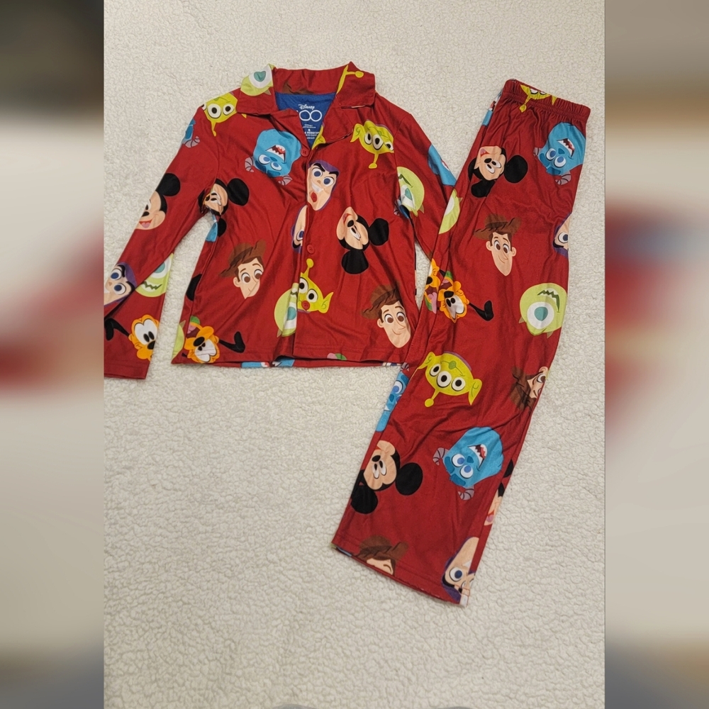 Boys size 8, Disney Pixar pajama set, woody, buzz, mickey mouse